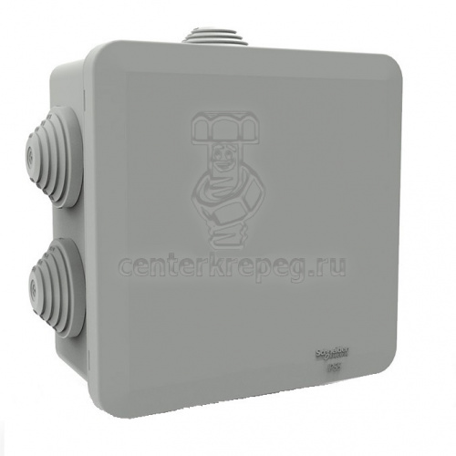 Коробка расп. д/открыт. проводки 70х70х40 квадр. 6 вводов IP55 Schneider Electric. фото в магазине