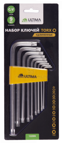Н-р ключей имбус. TORX-TT10-Т50 удлиненные (9 шт.) ULTIMA 122006 фото в магазине