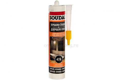 Клей каучук. д/зеркал бежевый 280мл SOUDAL 117384 фото в магазине