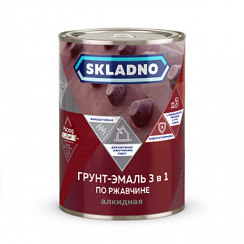 Грунт-эмаль п/ржав. Зеленая 3 в 1 (0,9кг) глянц. Skladno 259550*** фото в магазине
