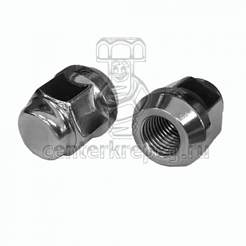 Гайка М12*1,25 (27, ключ 19, конус, закрытая, хром. )(уп. 5 шт) фото в магазине