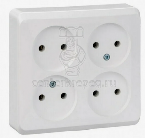 Розетка о/п 4 мест без з/к 16А 250В белый "Этюд" Schneider Electric РА16-205В (10000013572) фото в магазине