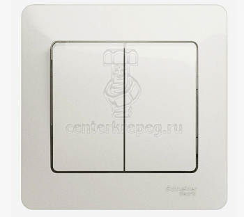 Выключатель с/п 2 кл белый Glossa Schneider Electric GSL000152 (10000021299) фото в магазине