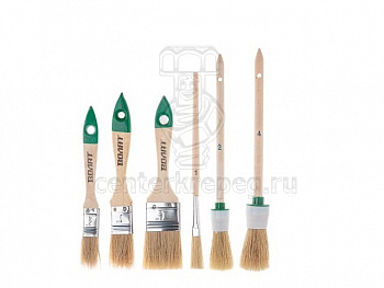 Н-р кистей 6шт (плоск: 3/4”, 1”, 1,5”, круглый №2, №4, корректир. кисть №10) ВОЛАТ 10704-06  фото в магазине