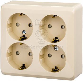 Розетка о/п 4 мест c з/к, со шторками 16А 250В крем "Этюд" Schneider Electric PA16-208K 10000013576 фото в магазине