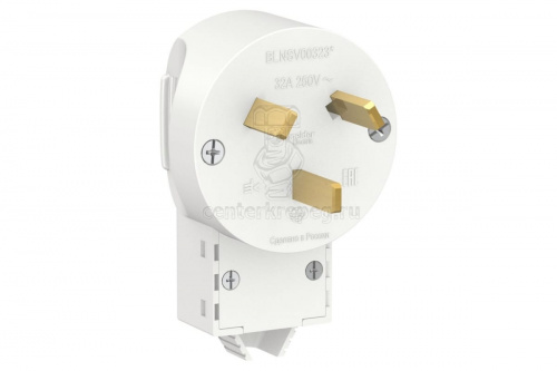 Вилка 2Р+N 32А силовая с/у 250В белый BLANCA Schneider Electric  фото в магазине