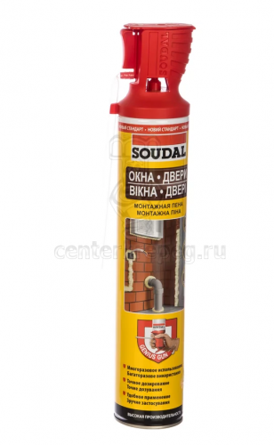 Пена ручная SOUDAL Genius Gun Окна Двери с аппликатором 750мл 131132 фото в магазине