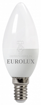 Лампа светодиод. свеча 6Вт тепл. Е14 Eurolux LL-E-С37-6W-230-2.7K-E14 фото в магазине