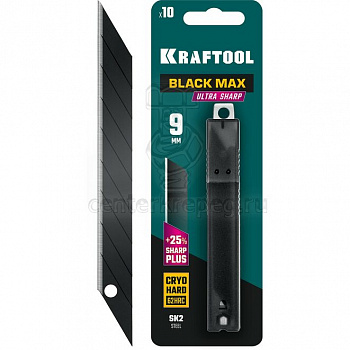 Лезвия 9мм сменое сегментр вороненые 10шт KRAFTOOL 09602-09-S10 фото в магазине