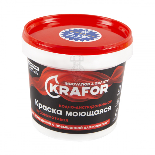 Краска В/Д интер. глубокоматовая моющ. "KRAFOR" 1,5кг 42165 фото в магазине