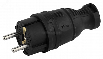 Вилка 2Р+Е кабельная прямая 16A IP44 каучук черная V8-B-IP44 ЭРА Б0044540  V8-B--черн-ЭРА фото в магазине