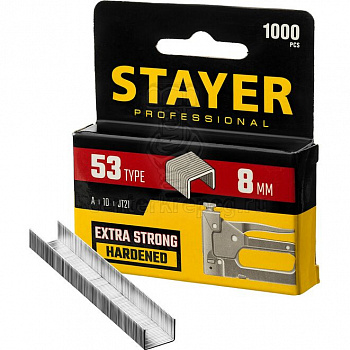 Скобы д/меб степ тип 53 8мм тонкие 1000 шт STAYER 3159-08_z02 фото в магазине
