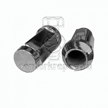Гайка М14*1,5 (48, ключ 19, конус, закрытая, хром.)(уп. 5 шт) фото в магазине