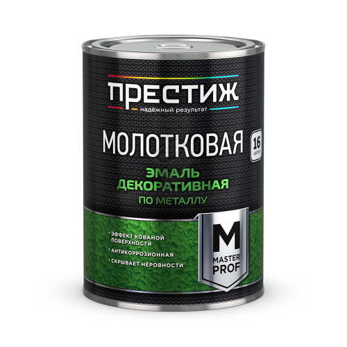Эмаль декоративная п/металлу КОРИЧНЕВАЯ молотков. (0,8л) "ПРЕСТИЖ" 26570 фото в магазине