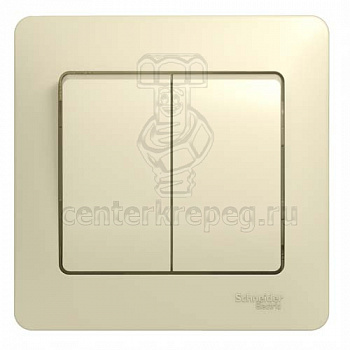 Выключатель с/п 2 кл бежевый Glossa Schneider Electric GSL000252 (10000021300) фото в магазине