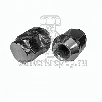Гайка М12*1,25 (32, ключ 21, конус, закрытая, хром.)(уп. 5 шт) фото в магазине