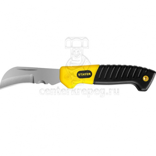 Нож монтерский, складной, изогнутое лезвие, SK-С STAYER Professional 45409 фото в магазине