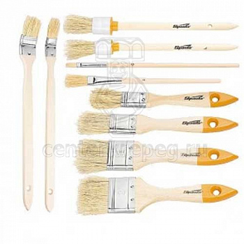 Н-р кистей 10шт (плоск.  3/4"-2", круг. №2,4 радиат. 1", 1,5" д/масл. краски №2,6) SPARTA 841155 фото в магазине